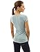 PattyBoutik Women Scoop Neck Tie Lace Up Top (Light Heather Green Medium)