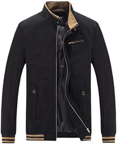 MyMei Men's Casual Jacket Stand Collar Zipper Design Regular Coat Outerwear