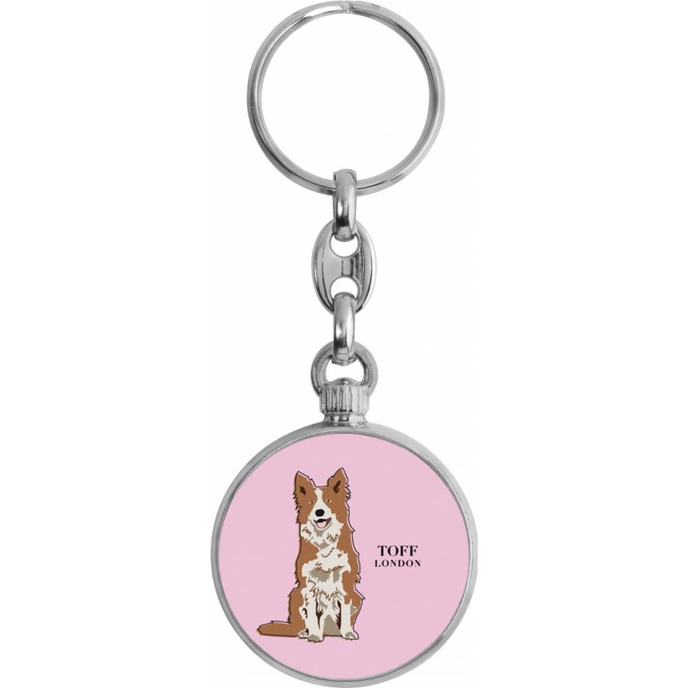 Toff London Brown And White Border Collie Dog Keyring