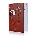 BESTOMZ Wooden Greeting Card Real Wood Handmade Love card for Mother's Day, Birthdays, Anniversaries, Weddings, and Special Occasions (Office Product)