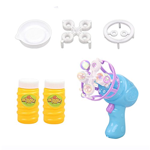 Avando Bubble Gun Shooter Bubble Blowing Gun for Kids with 2 Bubble Solutions