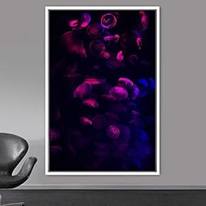 signwin Framed Canvas Wall Art Jellyfish Bedroom Colorful...