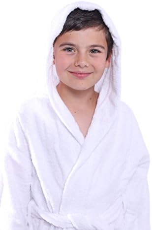 Bagno Milano Kids - Unisex Hooded Organic Bathrobe – GOTS Organic Turkish Cotton - Boys - Girls Robe, Made in Turkey