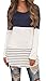 Chellysun Women's Color Block Lace Patchwork Long Sleeve Blouse Top Shirt Blue