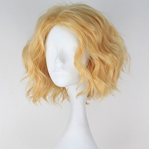 Black Widow Wig for Women, Adult Cosplay Wigs Short Blonde Curly Halloween Christmas Fancy Ball - Image 4