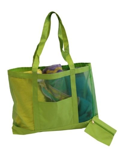 Getagadget Huge See Thru Mesh Beach Tote Bag One Size Green Buy Online In Indonesia At Desertcart Id Productid