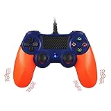 PS4 wired controller for Playstation 4, MOVONE professional usb PS4 wired gamepad for PlayStation 4/PS4 Slim/PS4 Pro and PlayStation3 wired Controller cable length 6.3ft(Black + orange)