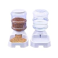 Chuanyue Pet Waterer Feeder,Pet Automatic Waterer,Dog Water Dispenser,1 Gallon Cat Dog Food and Water Dispenser (Waterer+Feeder)