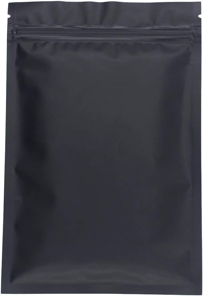 WISHDIAM Flat Bag Packaging Double Sided Matte Black Self Sealing Ziplock Mylar Flat Bags Heat Sealable Packing Pouches 100 Pack 3.0x4.0" 0.02 lb