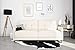 DHP Andora 76 Inch Futon Sofa Bed in Faux Leather, Modern Upholstered Couch Sleeper with Button Tufted Back and Seat, Full, White