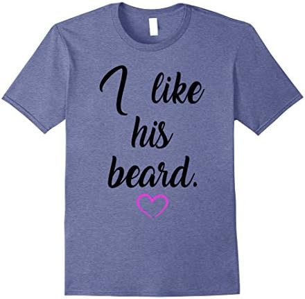 Mens  I Like Her Butt T-Shirt I Like His Beard - Couple 2XL Heather Blue