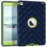 iPad Mini 4 Case, iPad A1538/A1550 Case, Hocase Rugged Shockproof Anti-Slip Hybrid Hard Shell+Silicone Rubber Bumper Protective Case for Apple iPad Mini 4th Generation 2015 - Navy Blue/Lime Green