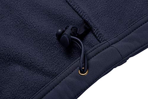 [- TACVASEN Men's Waterproof Softshell Fleece Jacket with Foldaway Hood  -]