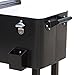 Tenive 80-Quart Rolling Deck Cooler Insulated Patio Cart Metal Insulated Cabinet Cart- Black