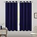 FLOWEROOM Blackout Curtains Thermal Insulated with Grommet Curtains for Bedroom, Navy Blue, 52 x 63 inch, 2 Panel