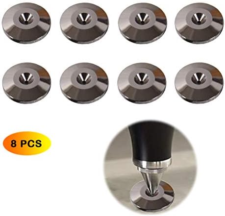 Speaker Spike Floor Protectors, Asonlye Isolation Feet, 4x25mm 24K Nickel Plated Isolation Stand Foot Cone Base for Audio Turntable Speaker CD AMP