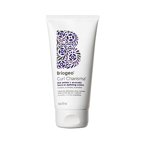 Briogeo Curl Charisma Rice Amino + Avocado Leave-In Defining Crème, Anti Frizz Hair Styling Moisturizer, Leave In Cream for Wavy, Curly, Coily Hair, Boosts Hydration, Vegan, Cruelty-Free