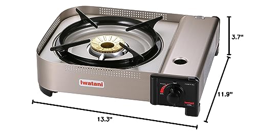 Iwatani 35FW Single-Burner Butane Portable Cooktop Indoor & Outdoor Cooking Stove Medium