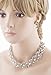 Accessoriesforever Women Bridal Wedding Prom Fashion Jewelry Set Rhinestone Pearl Leaf White