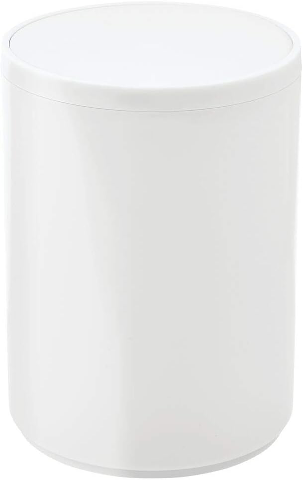 mDesign Swing Lid Bathroom Bin Small Round Rubbish Bin for Bathroom