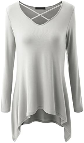 Women's Plus Size Criss Cross Neck Plain Casual Tunic Shirt T Shirt XXXL White