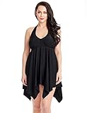 ACKKIA Women's Plus Size Halter Top High Waist Bottom Two Pieces Bathing Suit