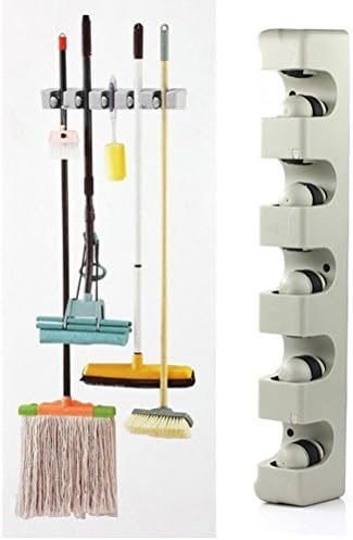 New 2017 Kitchen Organizer Wall Shelf Mounted Hanger 5 Position Kitchen Storage Mop Brush Broom Organizer Holder Tool