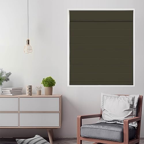 DEZ FURNISHINGS Cordless Blackout Roman Cellular Shade, 65″W x 72″H, Chocolate