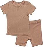 AVAUMA Newborn Baby Little Boys Snug-Fit Pajamas Summer Short Sets Pjs Kids Clothes (M/Camel)