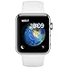 Apple Watch Series 2, 42mm Stainless Steel Case with White Sport Band (Renewed)