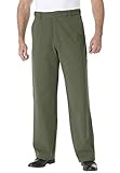 KingSize Men's Expandable Waist Wrinkle Resistant Flat Front Chinos