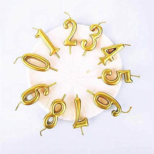 ZZPRO 10 PCS Cake Numeral Candles, Birthday Numeral Candles, Number 0-9 Glitter Cake Topper Decoration for Birthday Favor,Party Celebration