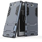 Cocomii Iron Man Armor Sony Xperia XZ1 Compact Case New [Heavy Duty] Premium Tactical Grip Kickstand Shockproof Bumper [Military Defender] Full Body Rugged Cover for Sony Xperia XZ1 Compact (I.Black)
