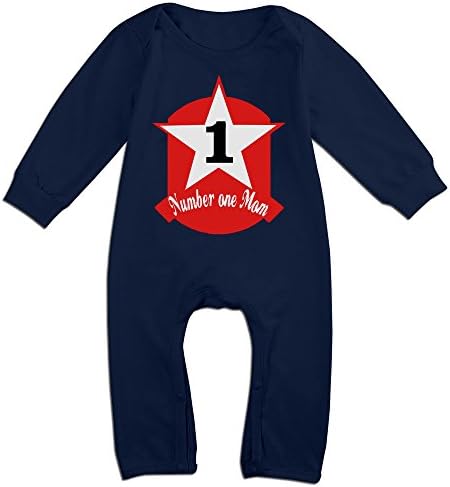 SSNB Baby Custom Mother Onepiece Romper Long Sleeve Jumpsuit 100% Cotton 6-24 Months Navy 18 Months