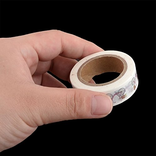 Patrón de Papel Washi eDealMax bicicletas Inicio Sala de Estar auto-adhesivo de decoración de la Tabla de la Cinta 2 PC