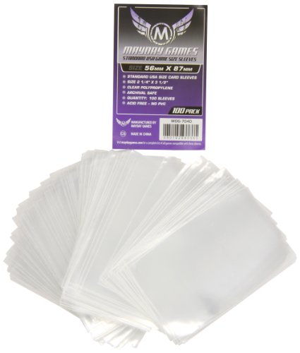 Mayday Games Purple Label: Standard USA Game Size Sleeves (100) 56mmx87mm