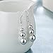 JIAEN Bead Earrings for Women Silver Plated Earrings Eardrop Sets (Ball)