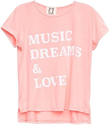 PPLA Music Dreams Love Girls Tee, Coral, Medium