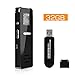 32GB Digital Voice Recorder Voice Activated Dictaphone, Portable USB Rechargeable HD Audio Recorder with Playback, Mini Tape Recorder for Lectures/Meetings/Interviews/Class, MP3 Player