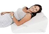 Relax Home Life - Foam Bed Wedge Bamboo Pillow With 1.5 Memory Foam Topper and Stay Cool Removable Cover (25W x 25L x 12H)