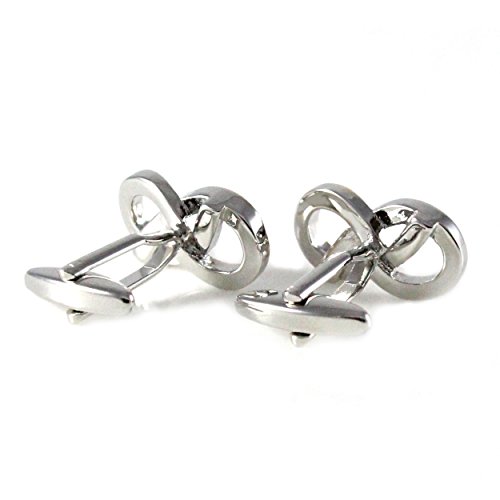 MENDEPOT Fashion Infinity Icon Cufflinks With Box Bi-tone Plated Infinity Symbol Cufflinks With Box