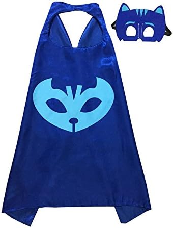 Tinley Warehouse Cape and Mask Costume Set PJ Masks Catboy for Boys Kids Age 2-10 Dress up Birthday Halloween (Catboy)