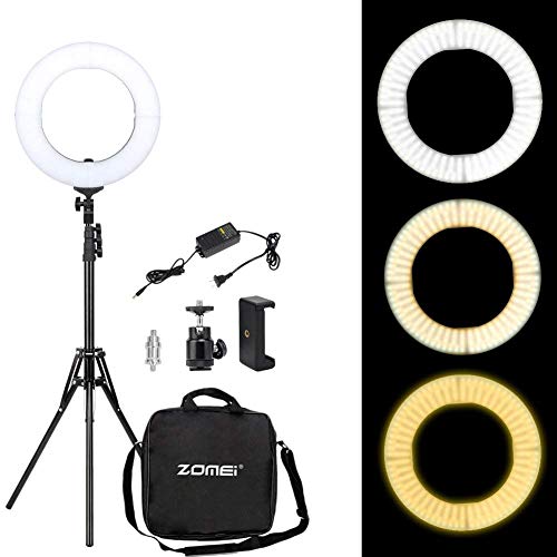 Zomei 14-inch Ring Light with Stand - Dimmable LED (41W 2700-5500K) Video Lighting Kit - for Camera, Smartphone, Photography, Makeup, YouTube Video Shooting