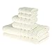 PROMIC 100% Quality Cotton Bath Towel Set, 6 Piece Includes 2 Bath Towels, 2 Hand Towels, and 2 Washcloths – 500GSM, Highly Absorbent and Softness, Fade-Resistant, Ivory