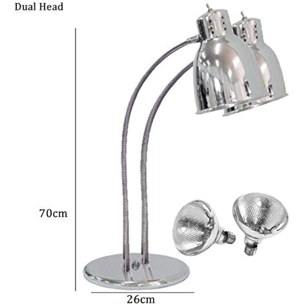 Food Heat Lamp Dual 250w Bulb Warmer Light Heating Restaurant Kitchen