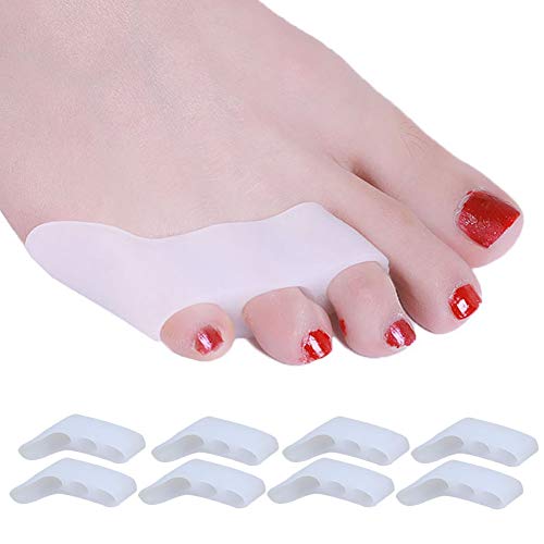 8 Pack Pinky Toe Straightener, Little Toe Separator for Tailors Bunion and Overlapping Toe, Bunionette Corrector for Women and Men