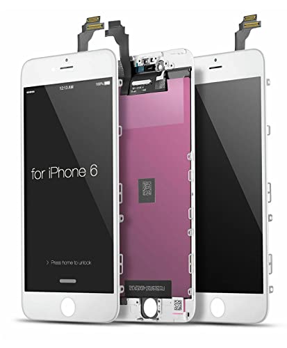 Ecom Hub LCD Display + Touch Screen Digitizer Assembly Combo Folder Compatible for Apple iPhone 6 (White)