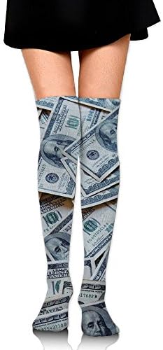 USA Money Dollars Women's Over Knee High Stockings 60 Cm Long Tube Socks Sport Socks For Women Girls