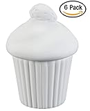 Creative Hobbies Strawberry Cupcake Box, Case of 6, 5 Inch Tall, Unfinished Ceramic Bisque, with How to Paint Your Own Pottery Booklet