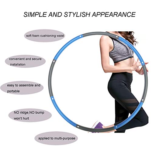 Kids Fitness Hoop Set - Adjustable 8-Section Plastic Hula Hoop (27